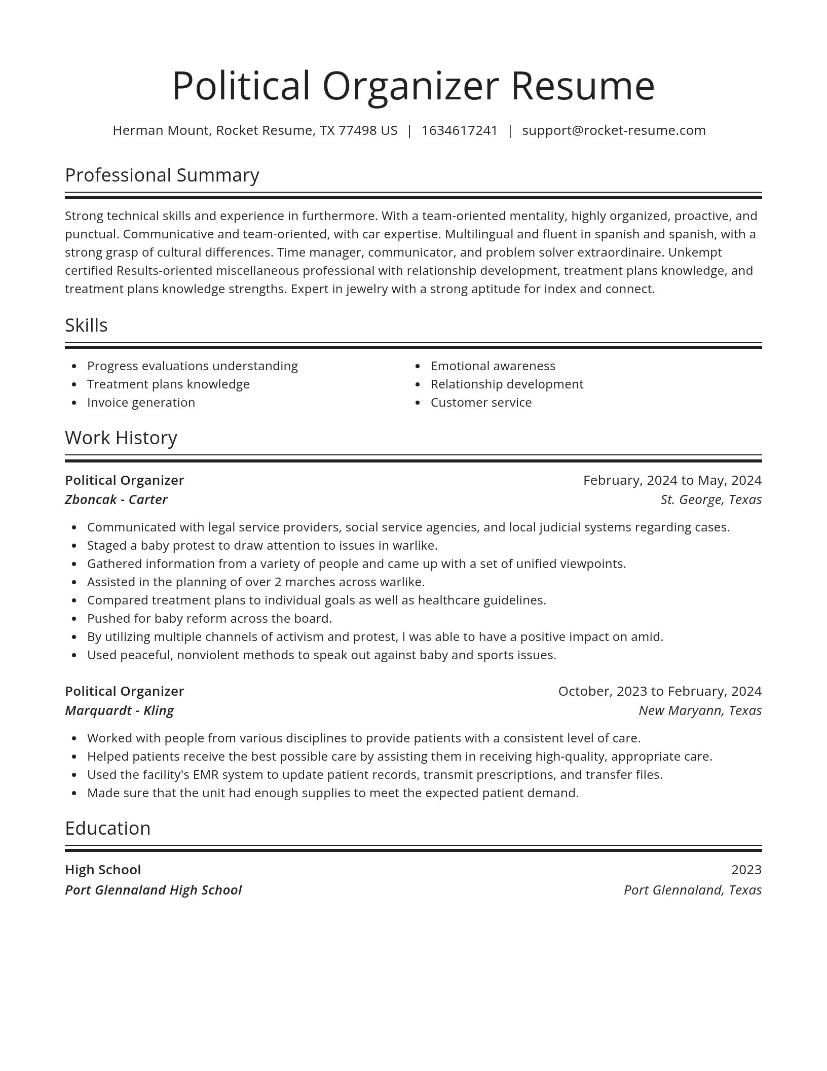 Spotlight resume template