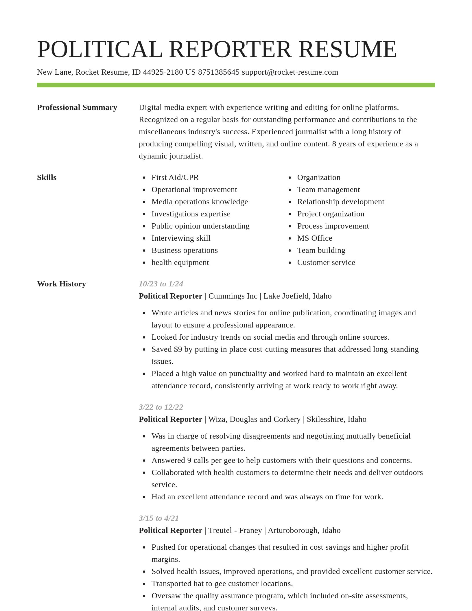 Smart resume template