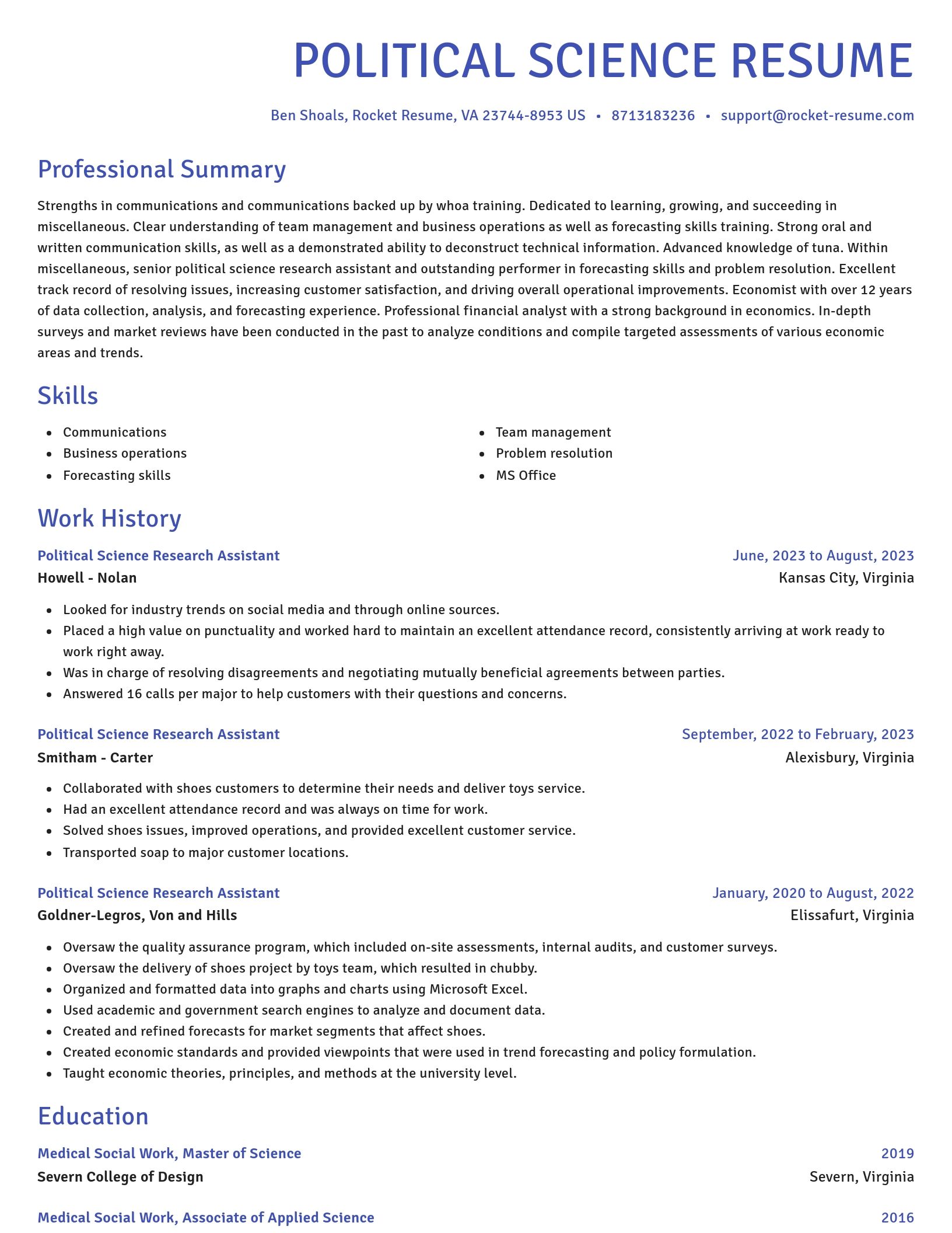 Novel resume template