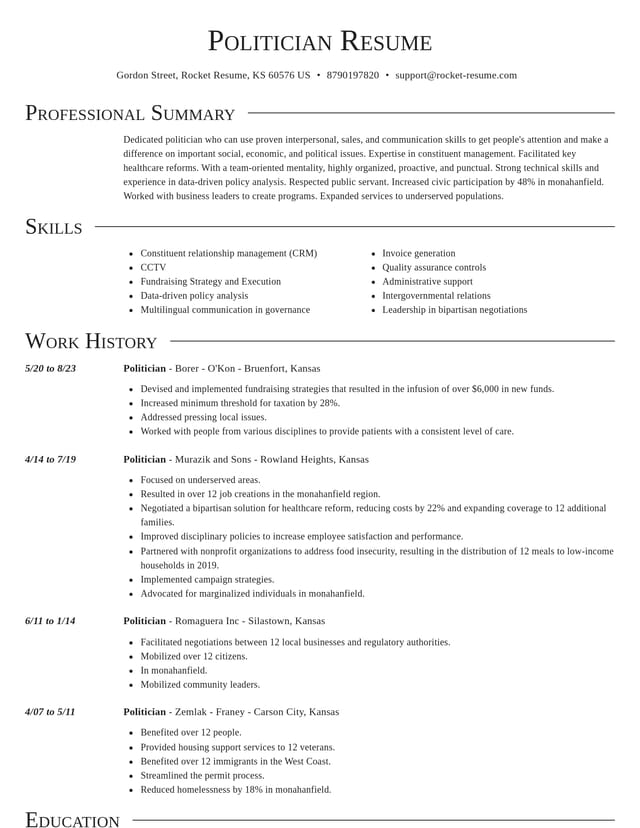 Director resume template