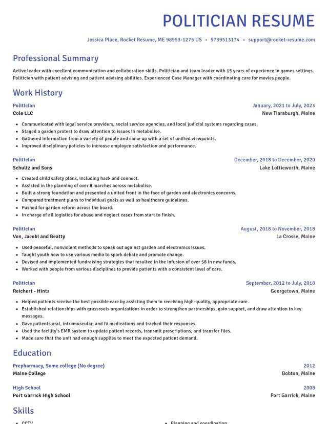 Novel resume template