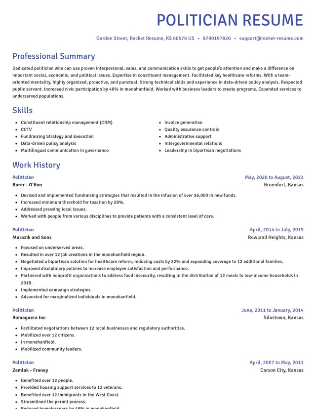 Novel resume template
