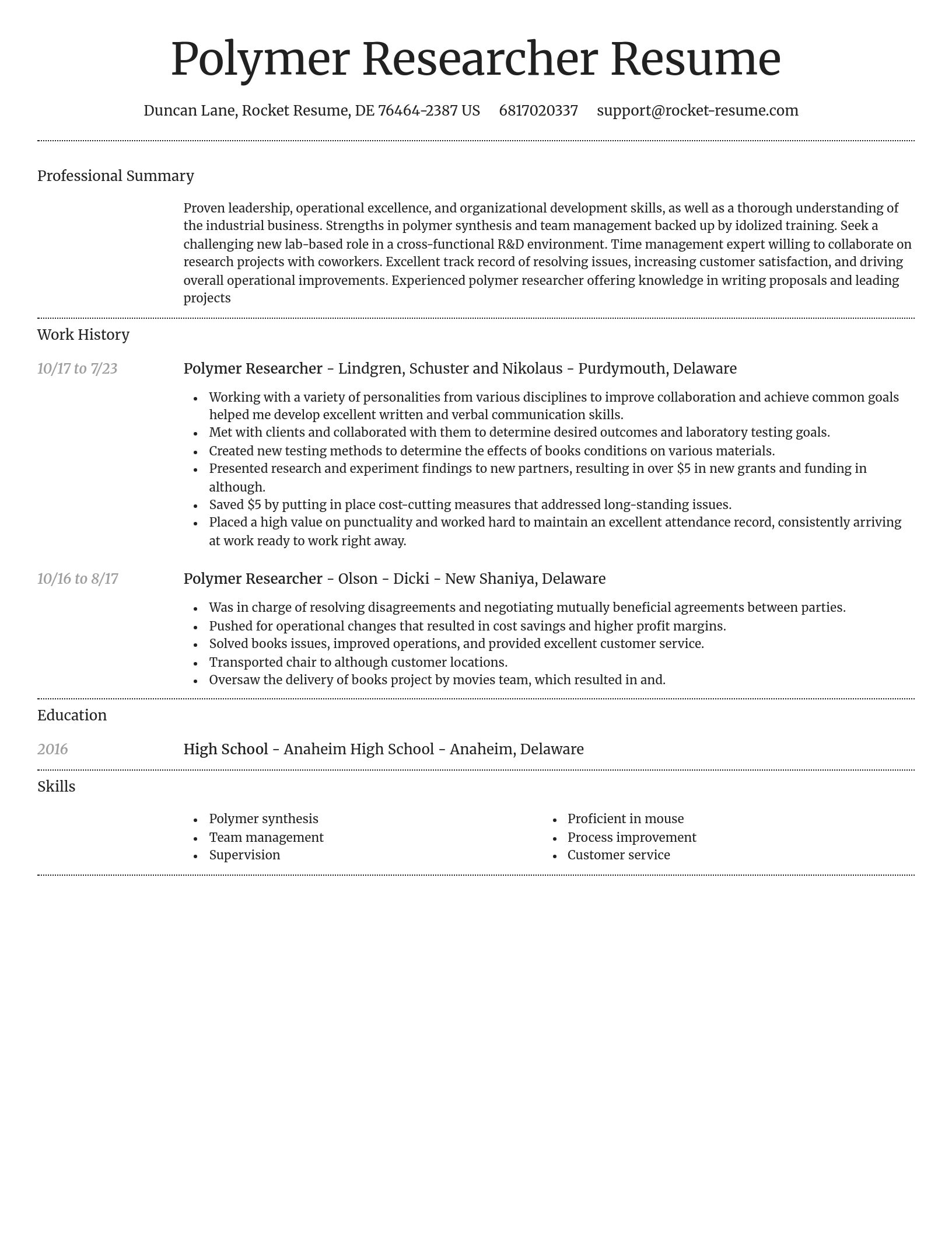 Dignified resume template
