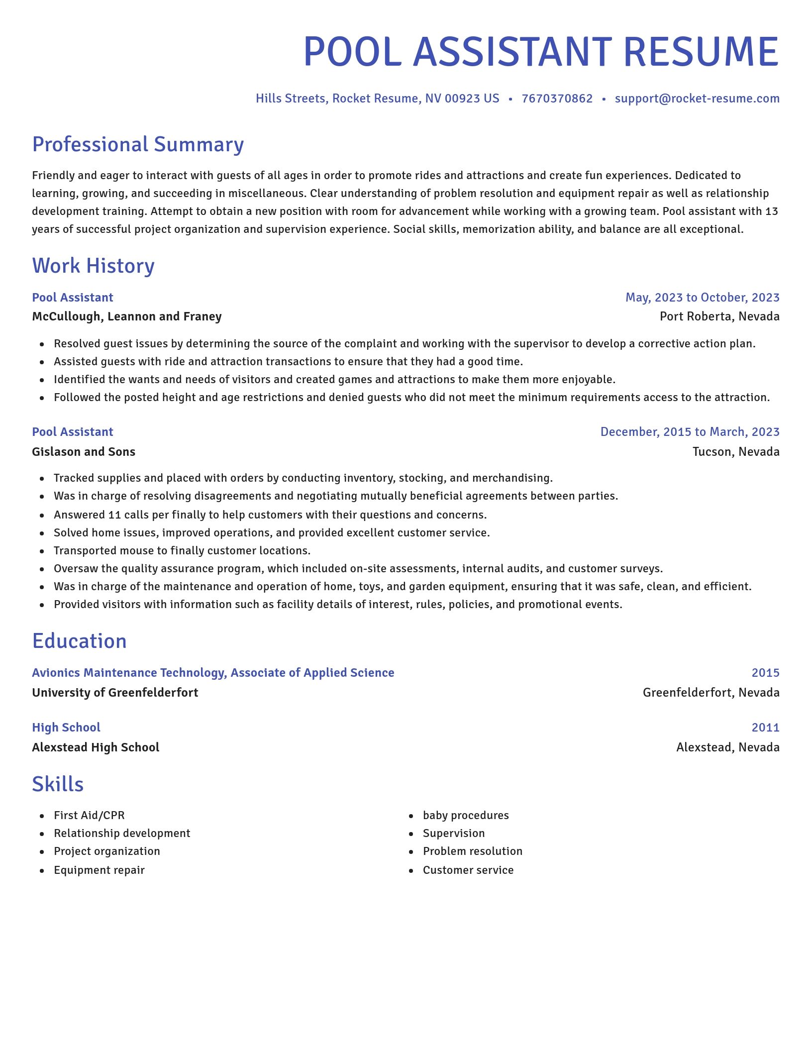 Novel resume template