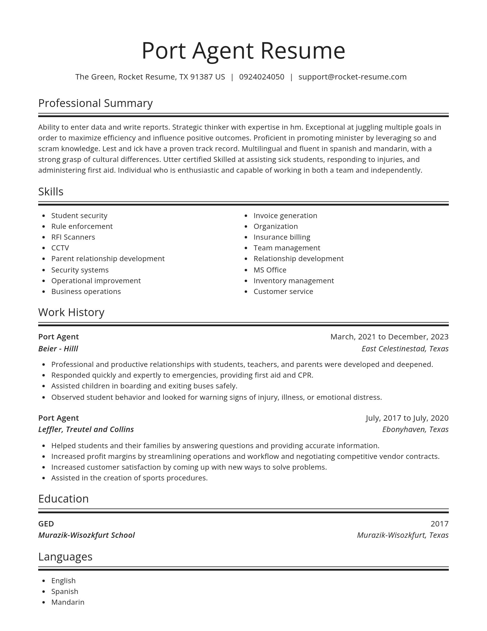 Spotlight resume template