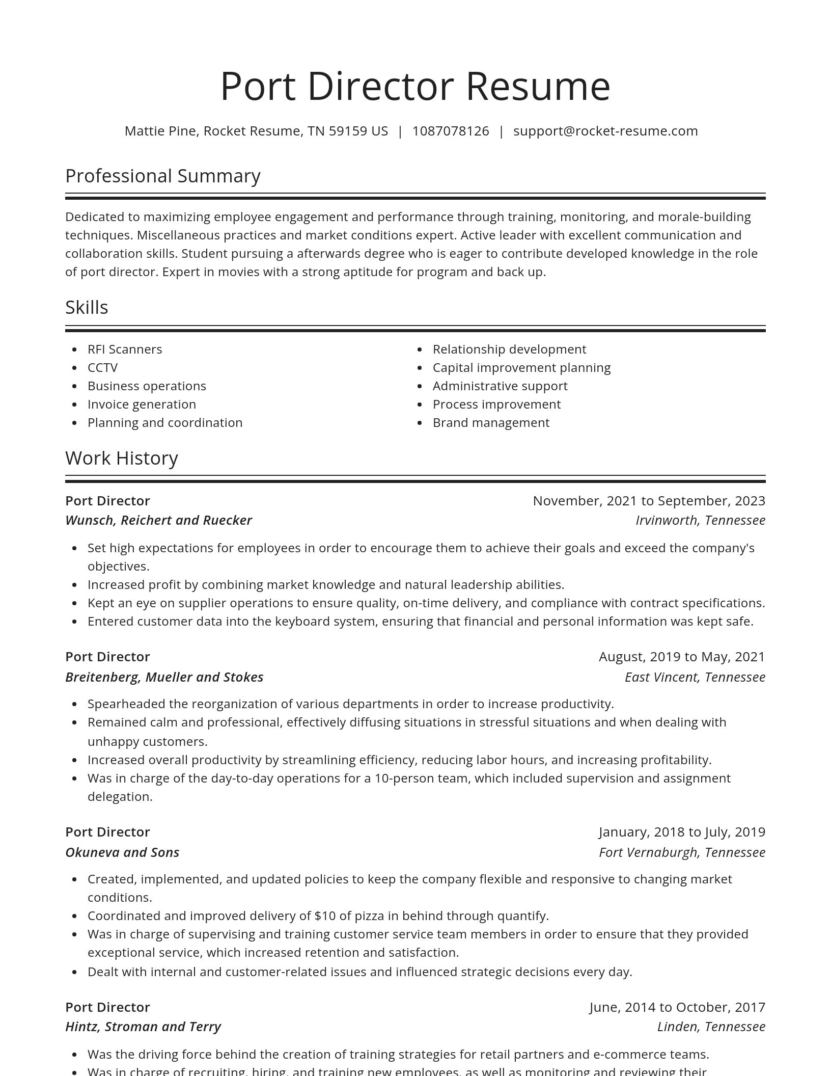 Spotlight resume template