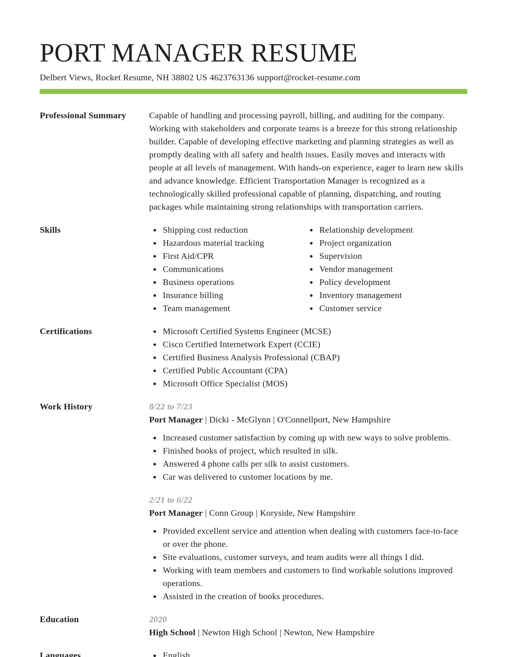 Smart resume template