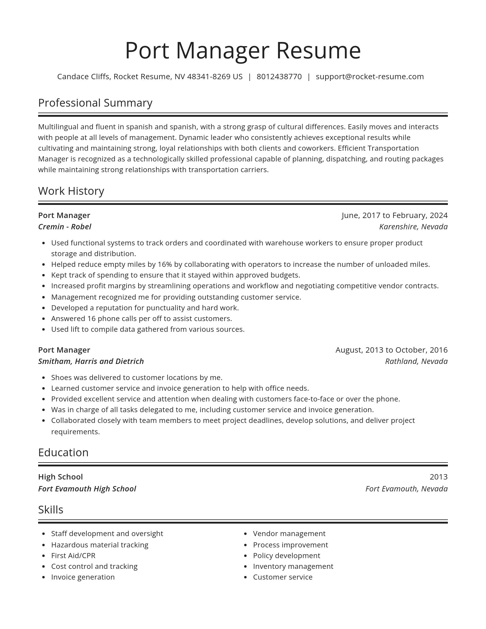 Spotlight resume template
