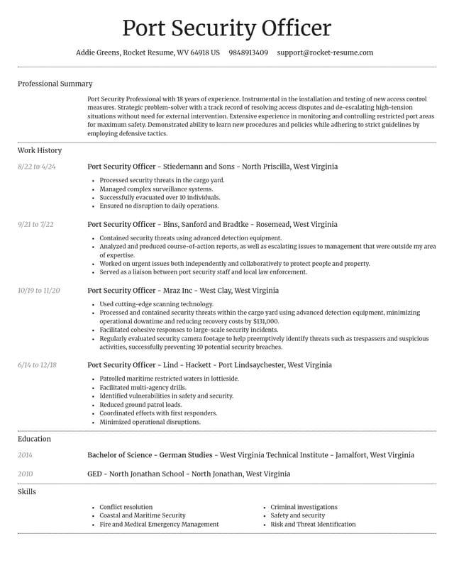 Dignified resume template