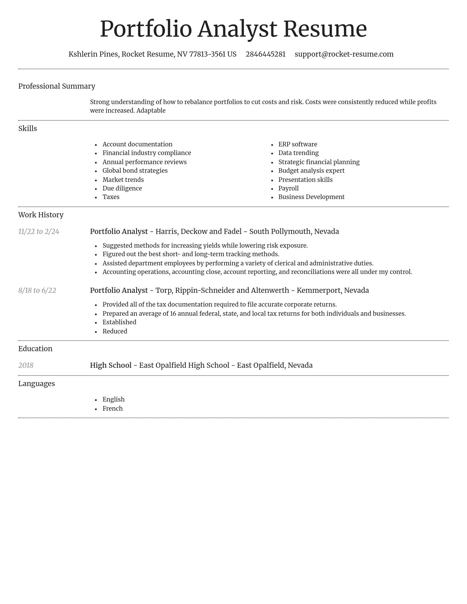 Dignified resume template