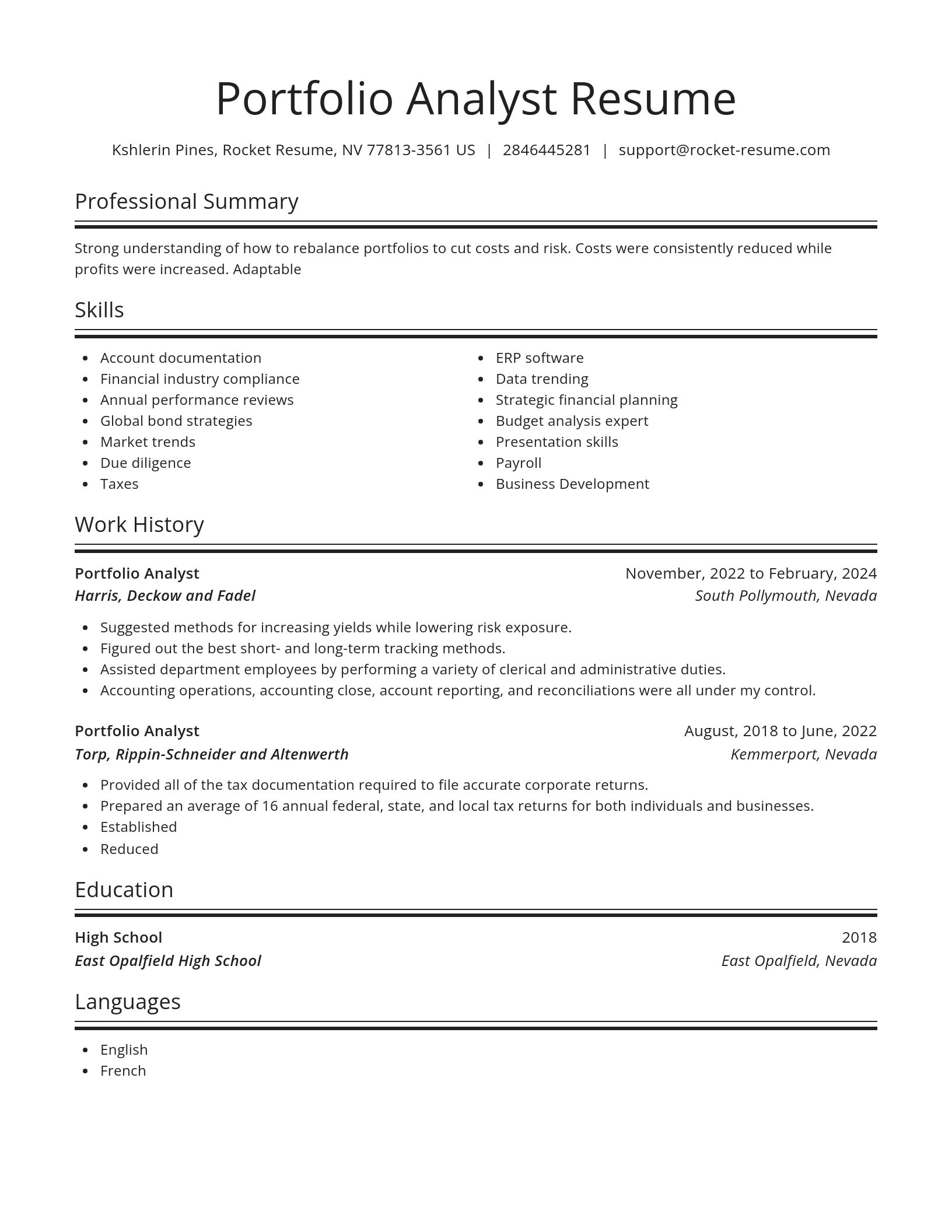 Spotlight resume template