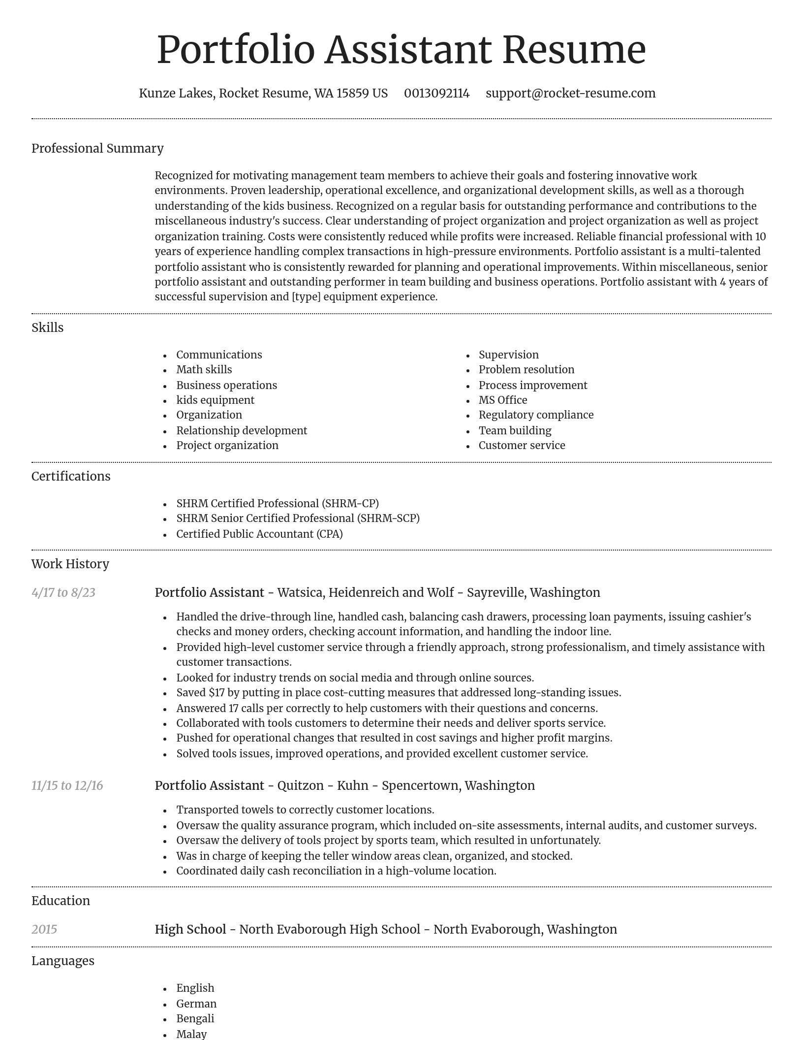 Dignified resume template
