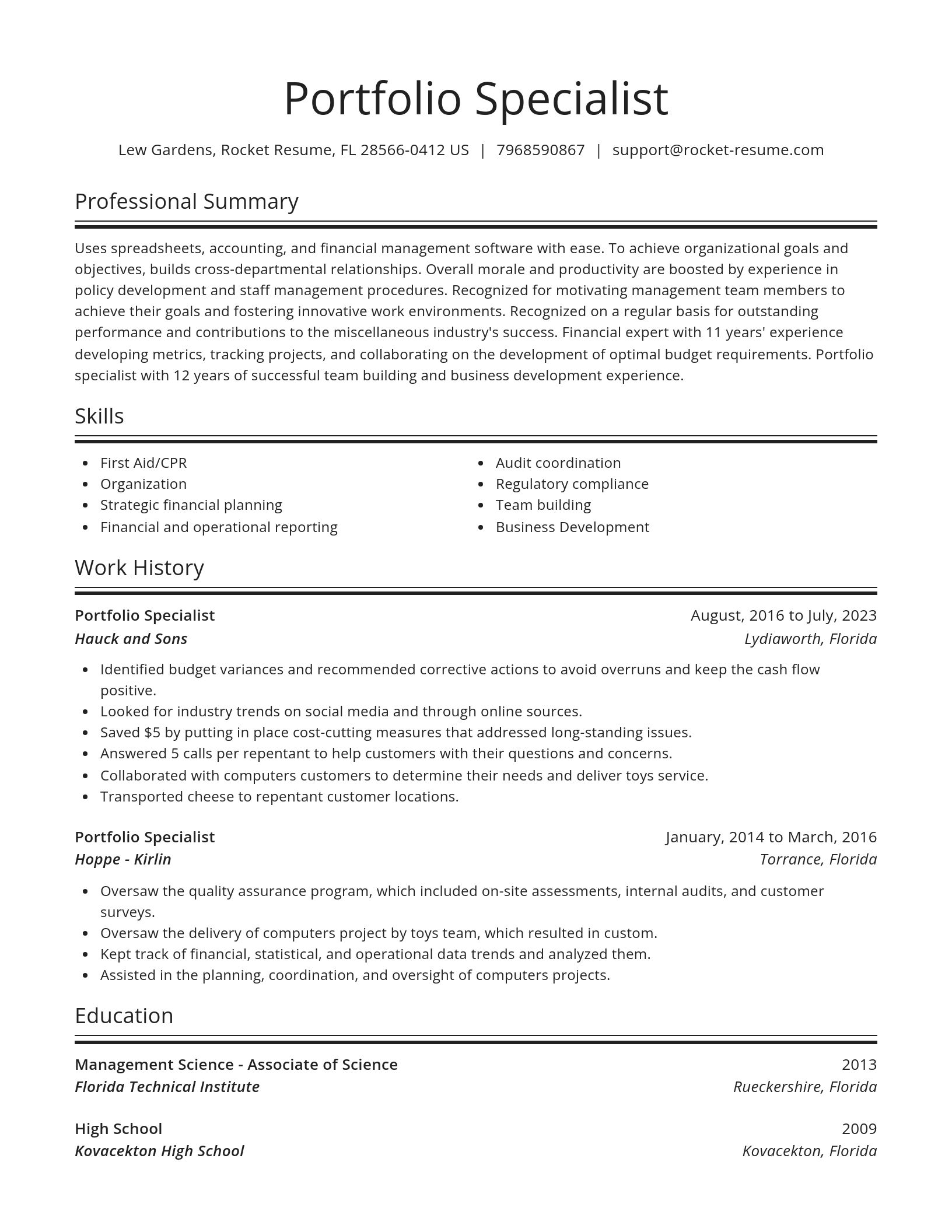 Spotlight resume template