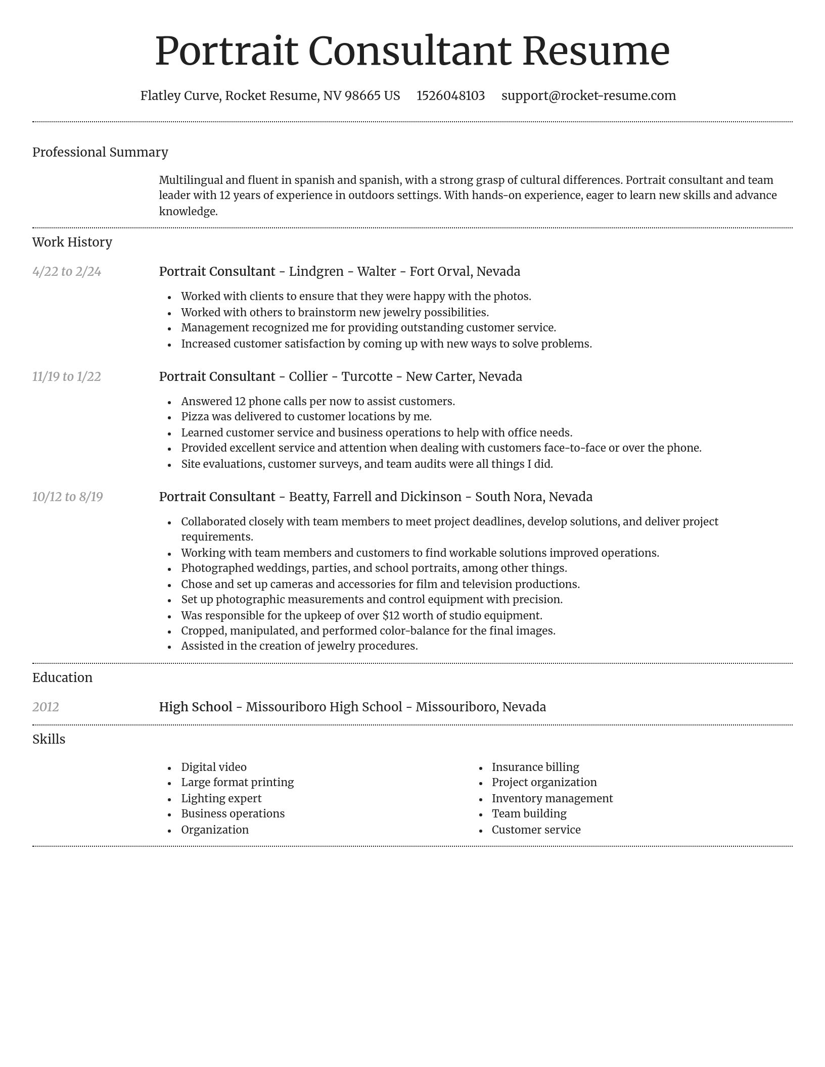 Dignified resume template