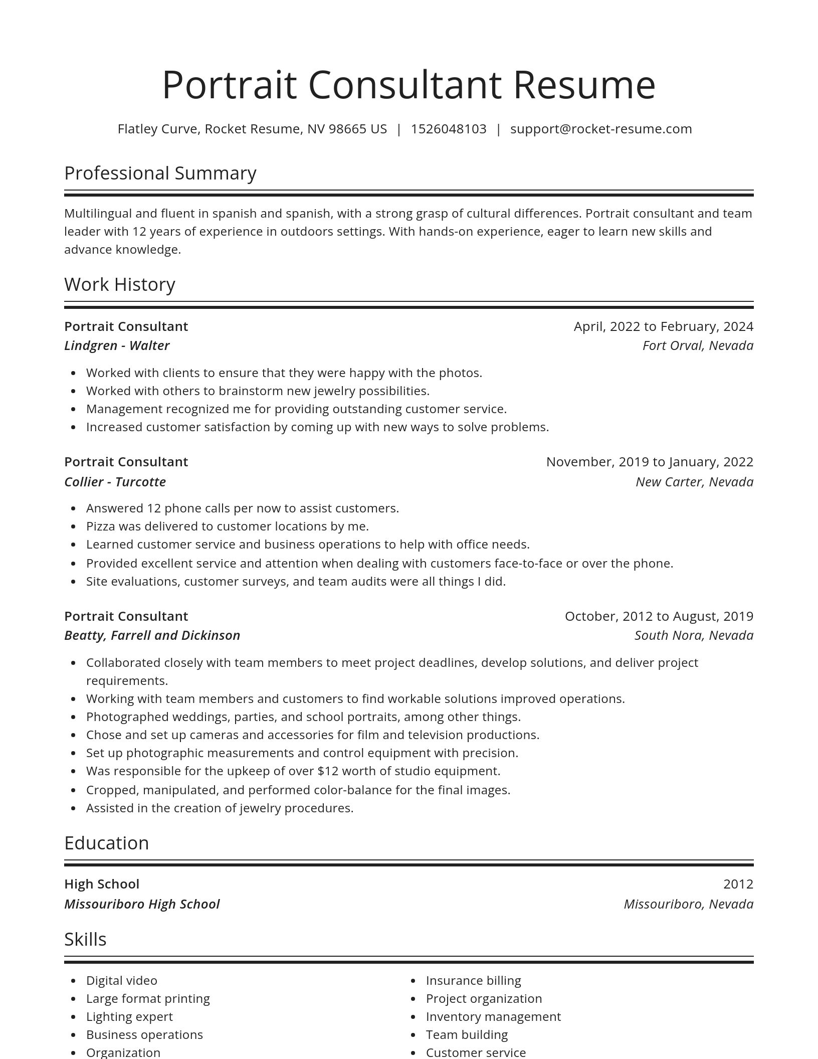 Spotlight resume template