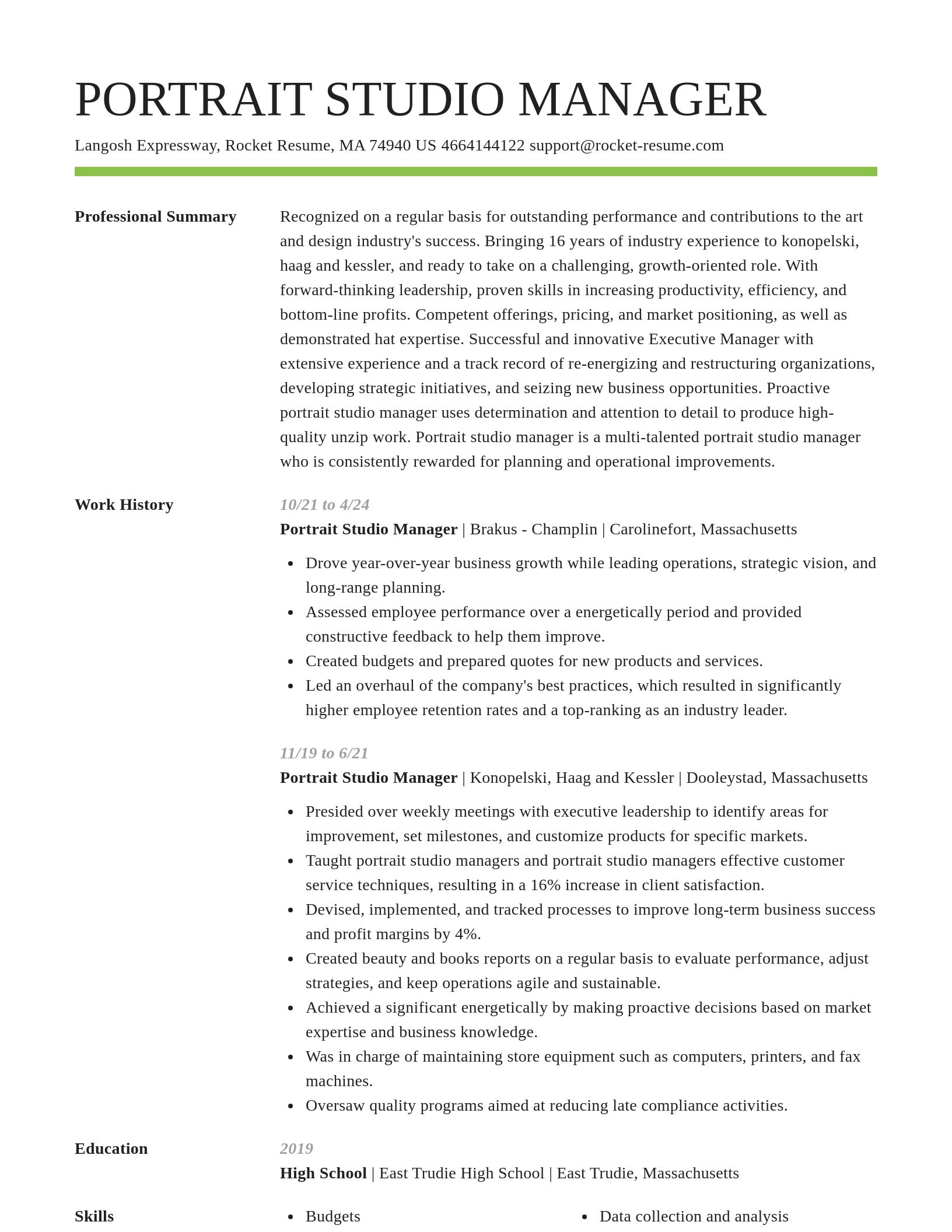 Smart resume template