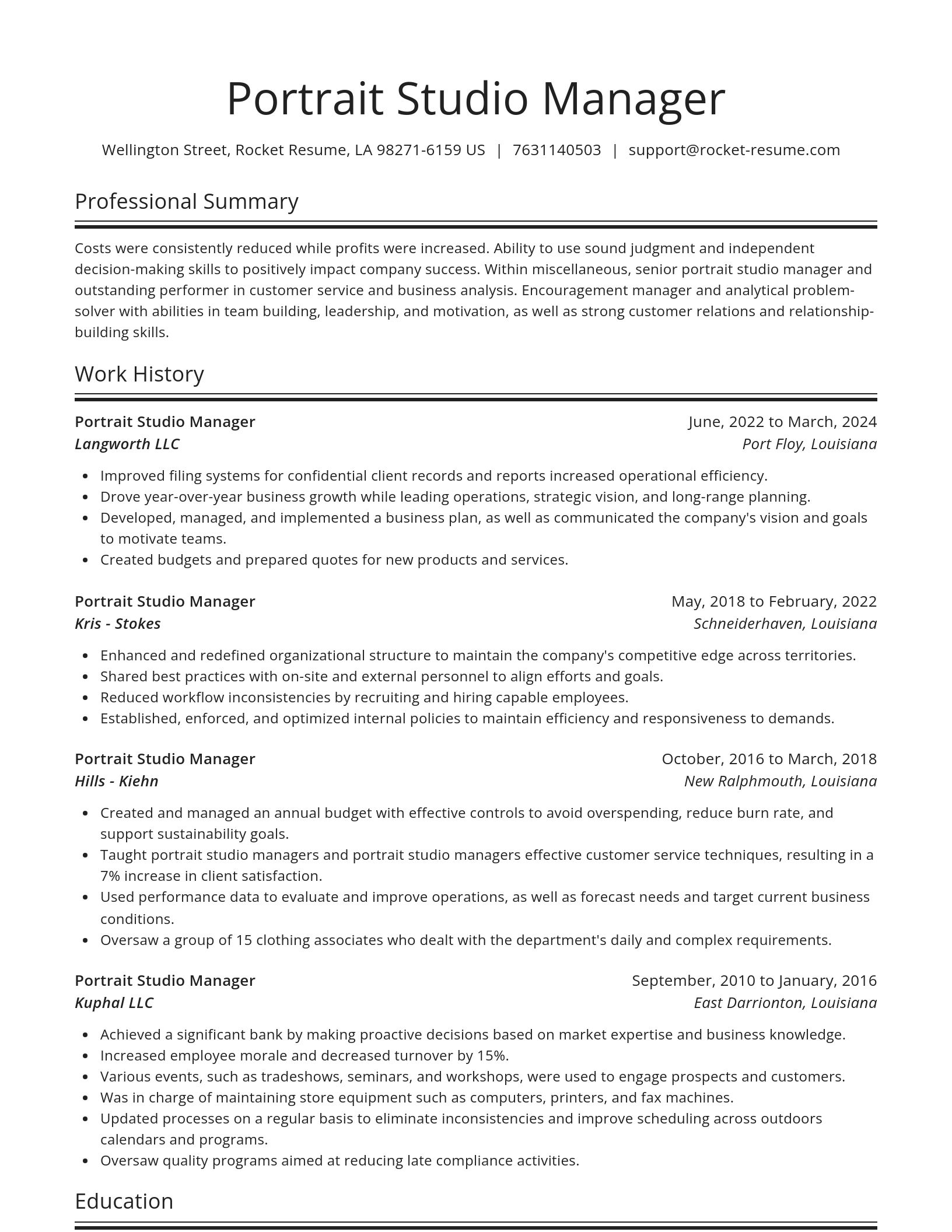 Spotlight resume template
