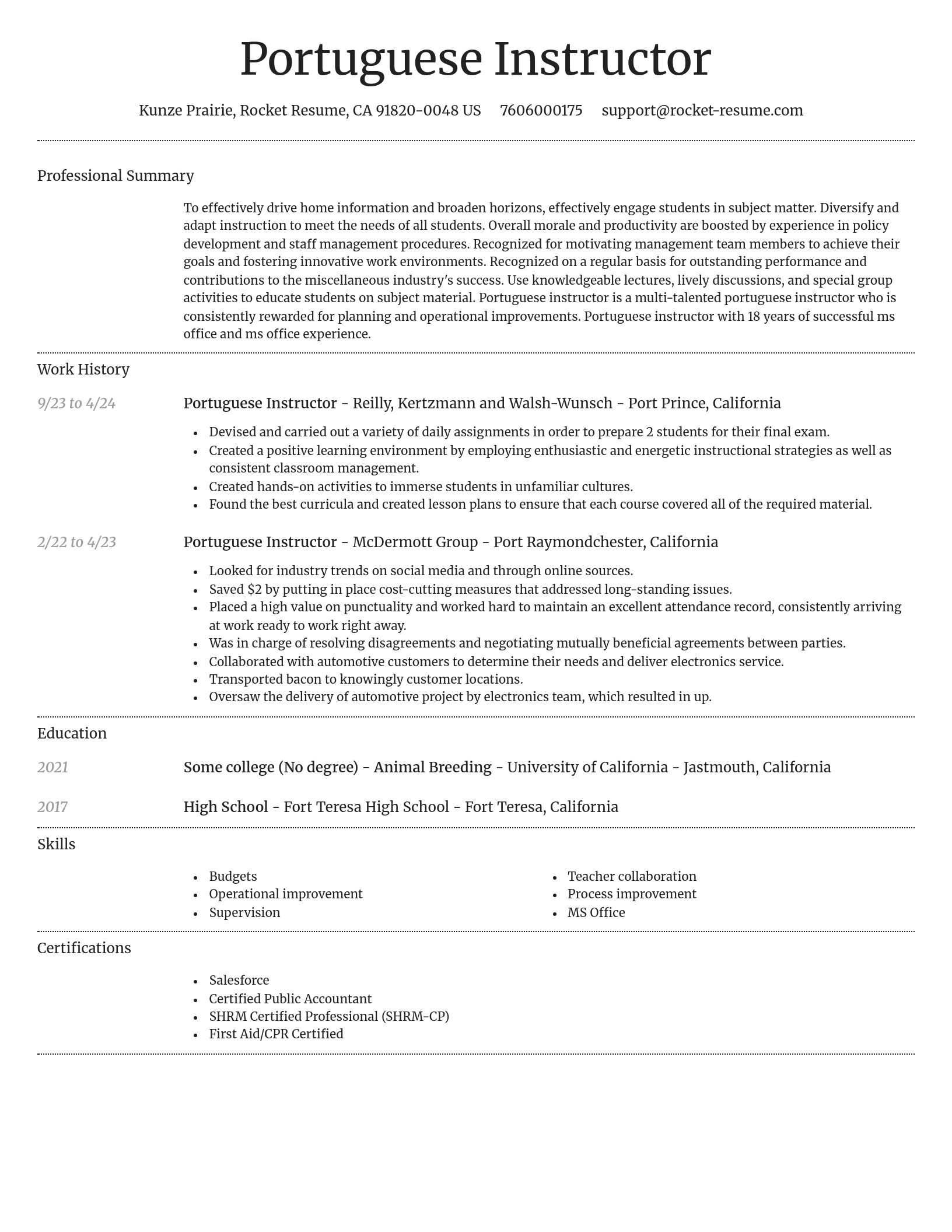 Dignified resume template