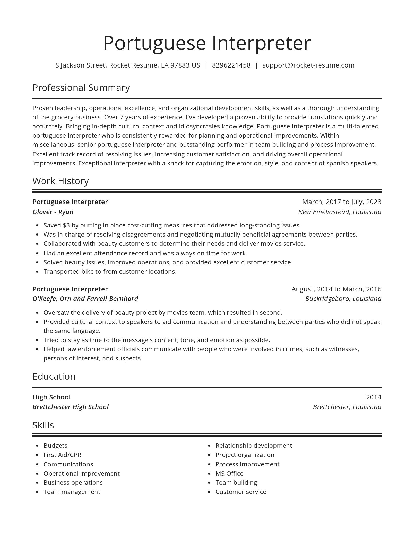 Spotlight resume template