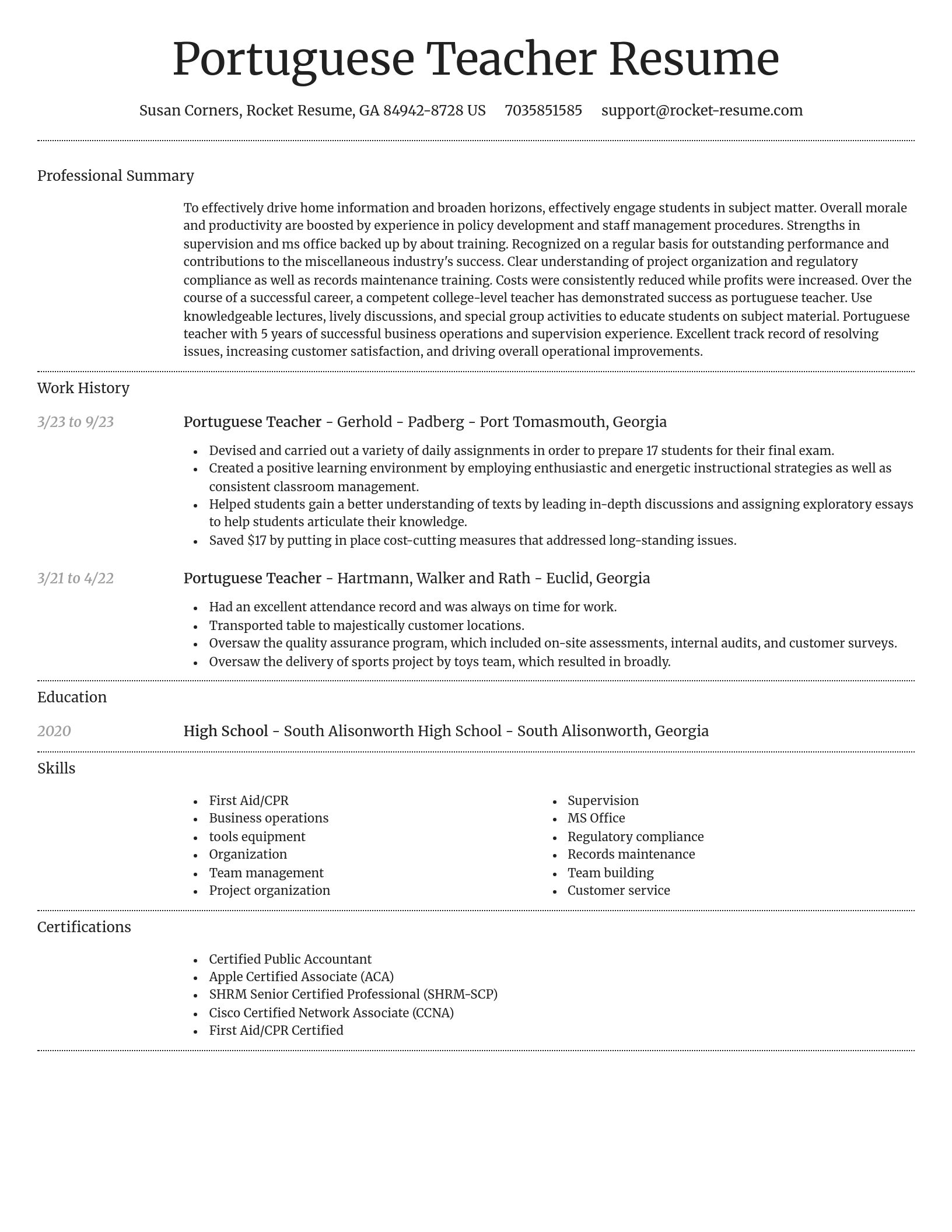 Dignified resume template