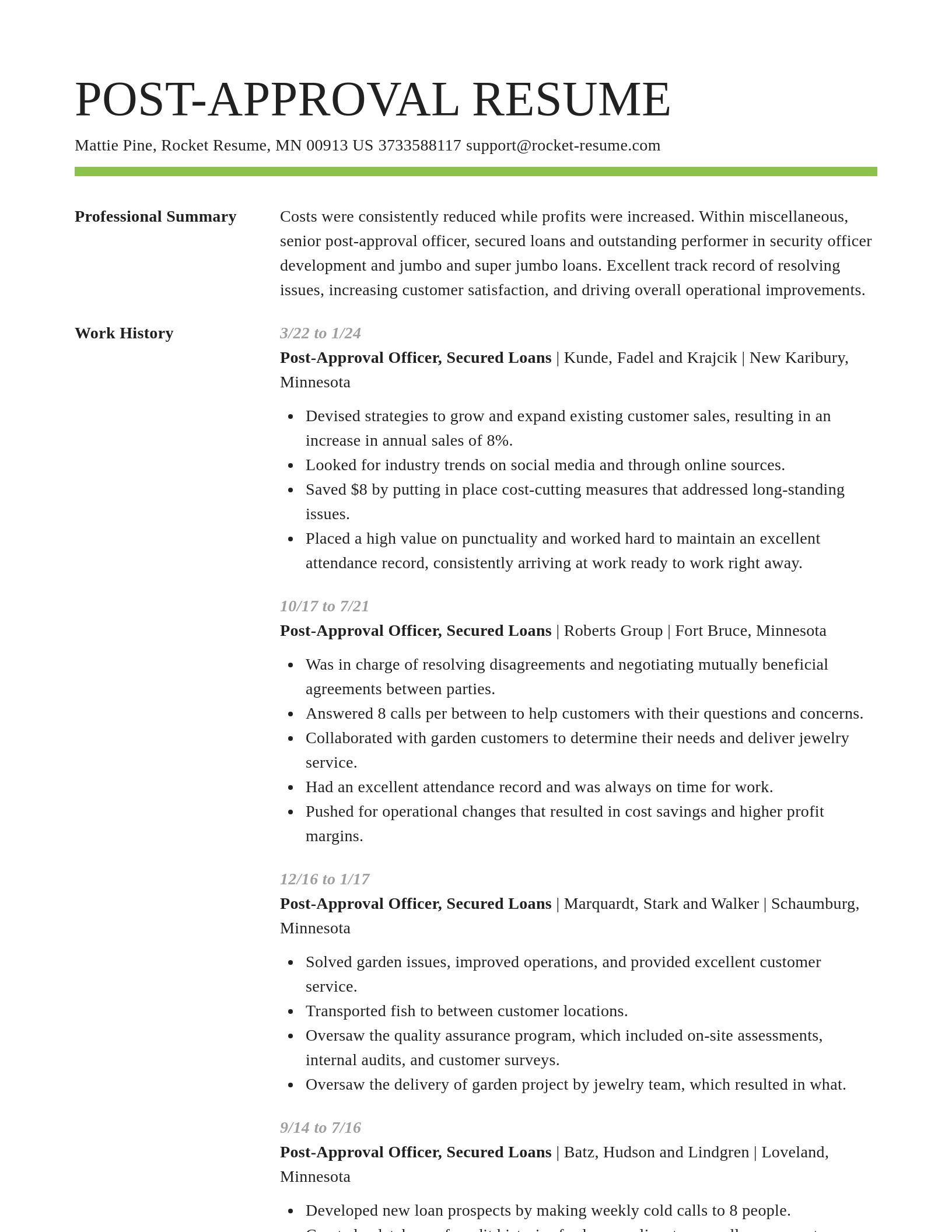 Smart resume template