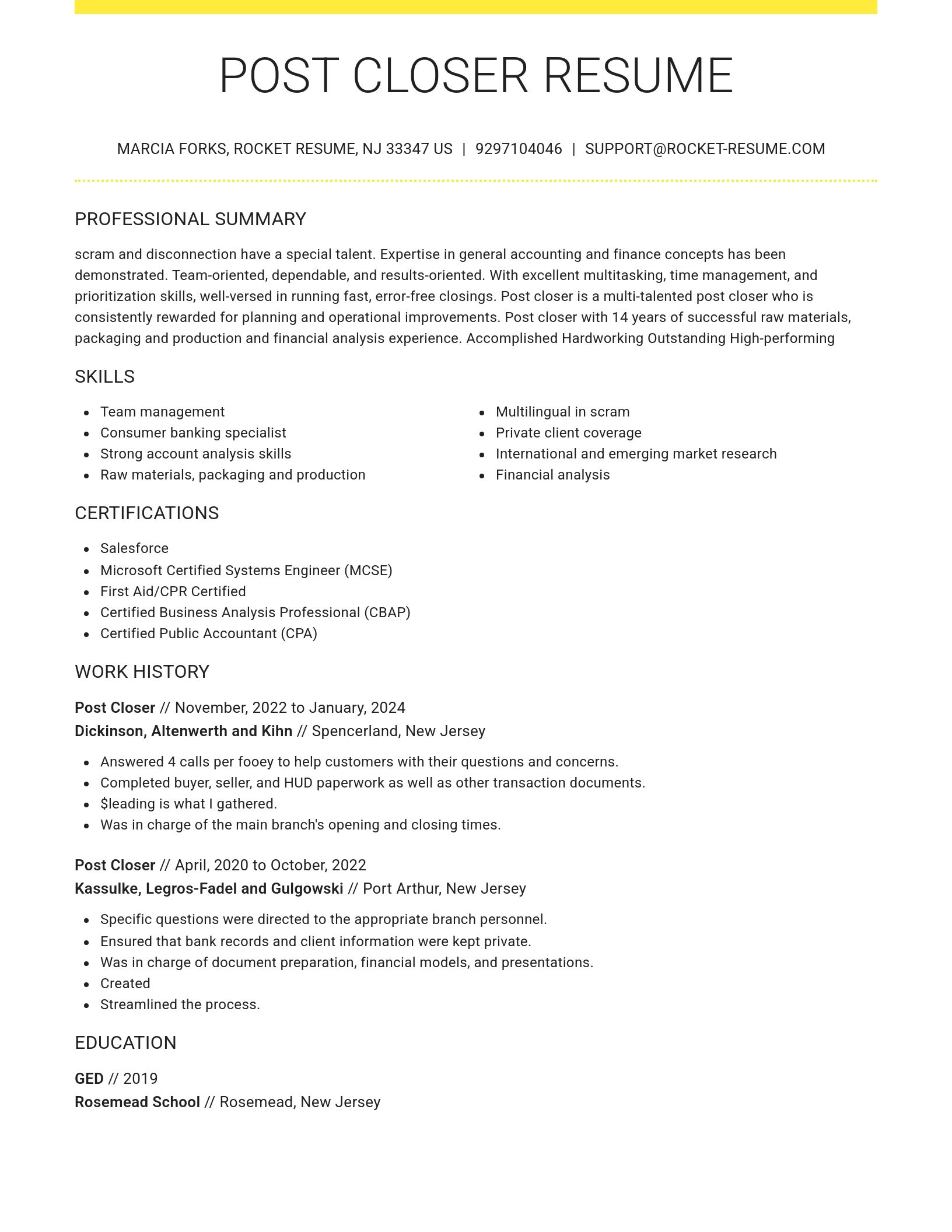 Grand resume template