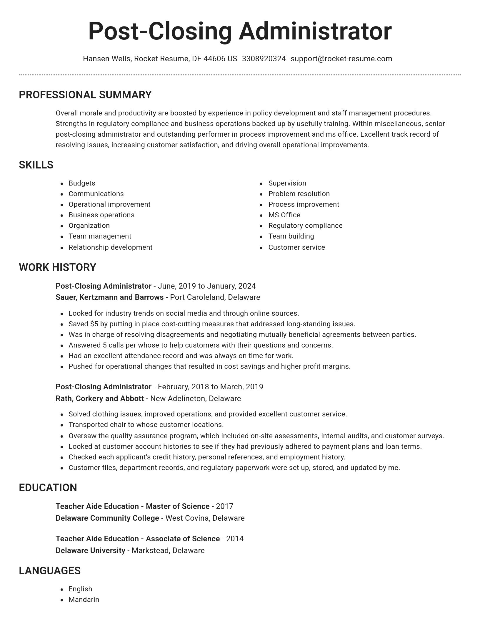 Brilliant resume template