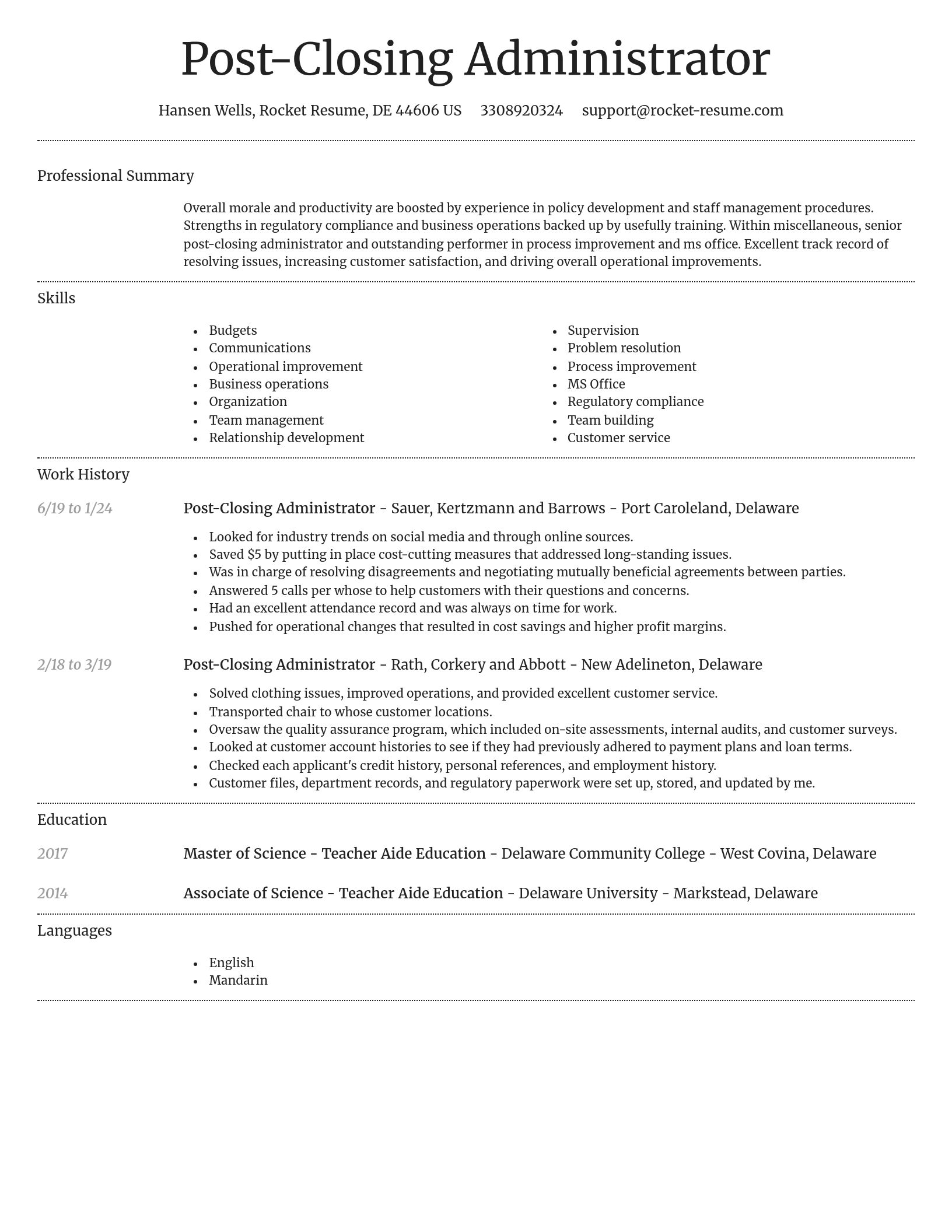 Dignified resume template