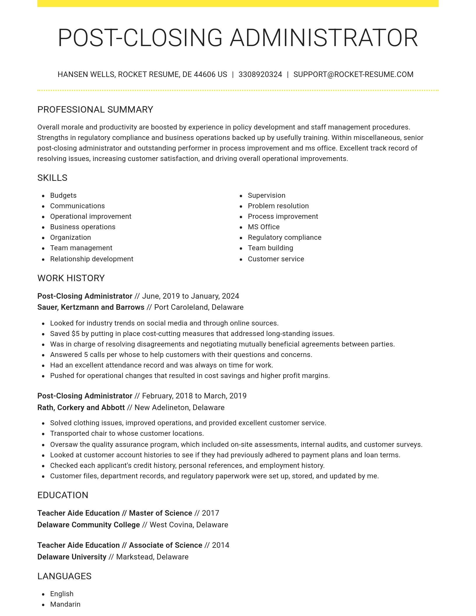 Grand resume template