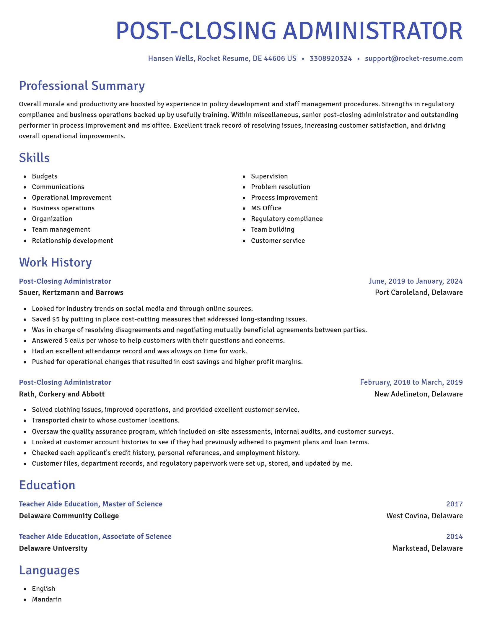 Novel resume template