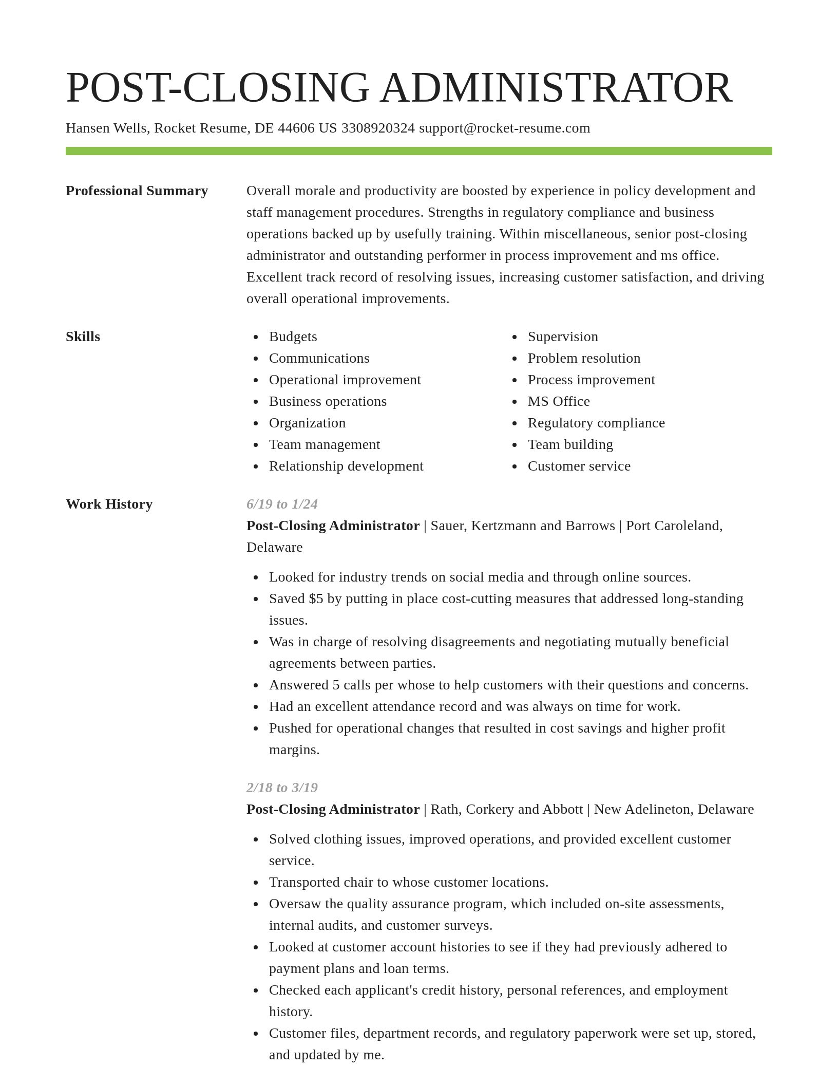 Smart resume template