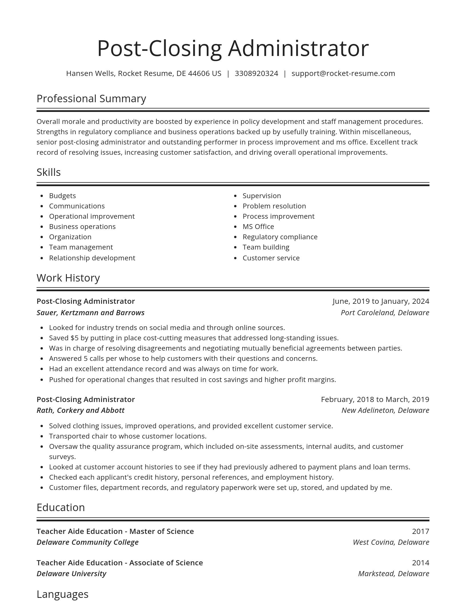 Spotlight resume template