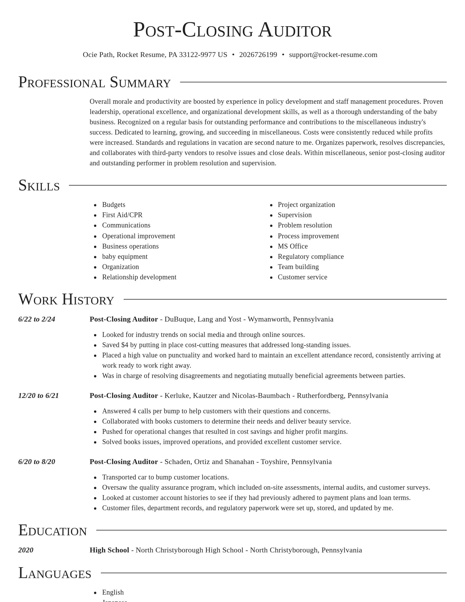 Director resume template