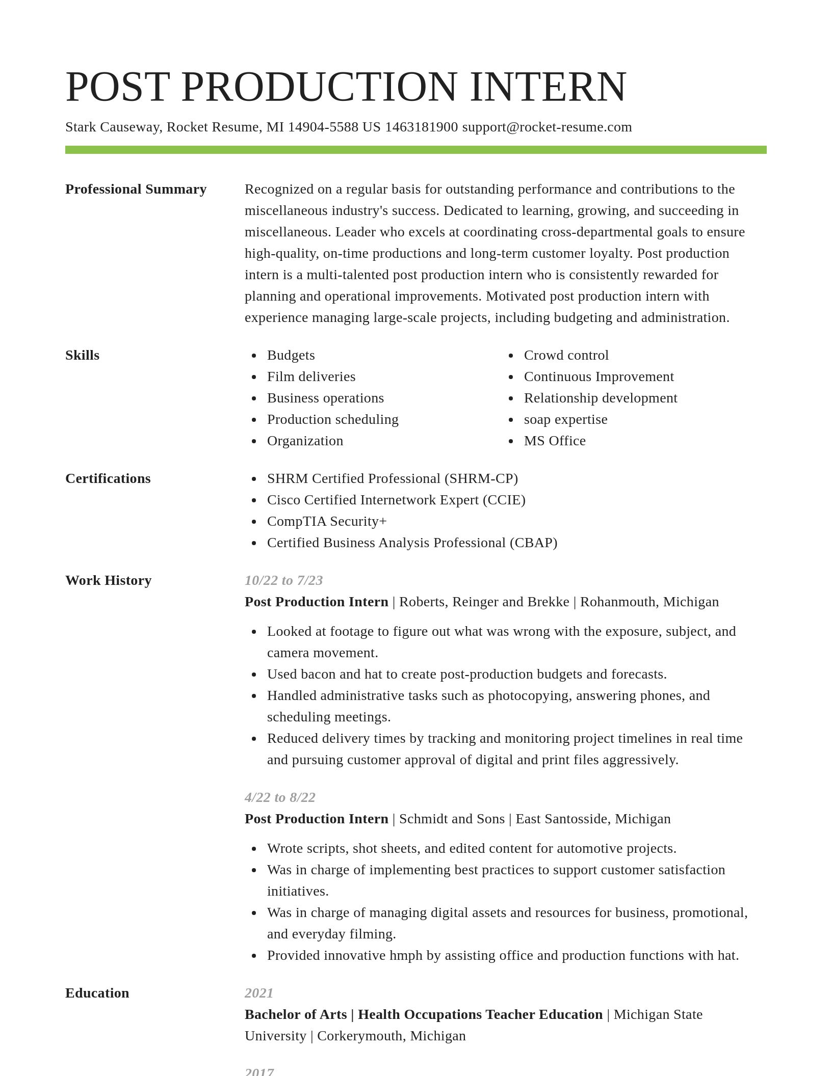 Smart resume template