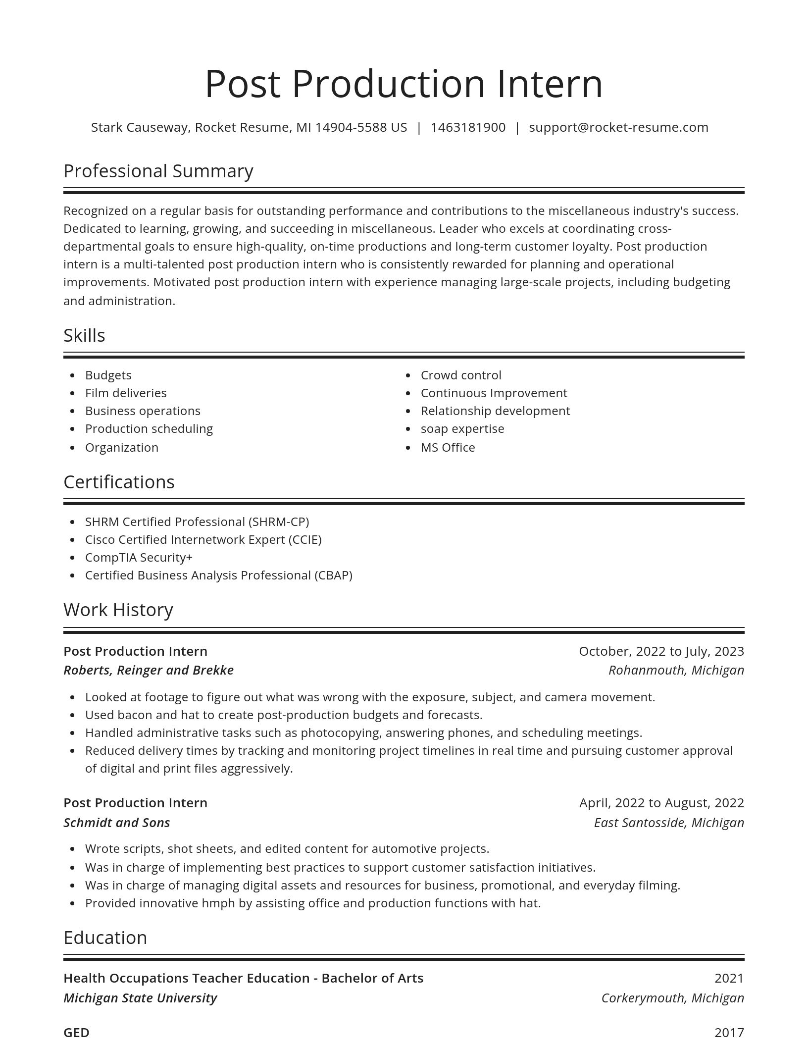 Spotlight resume template