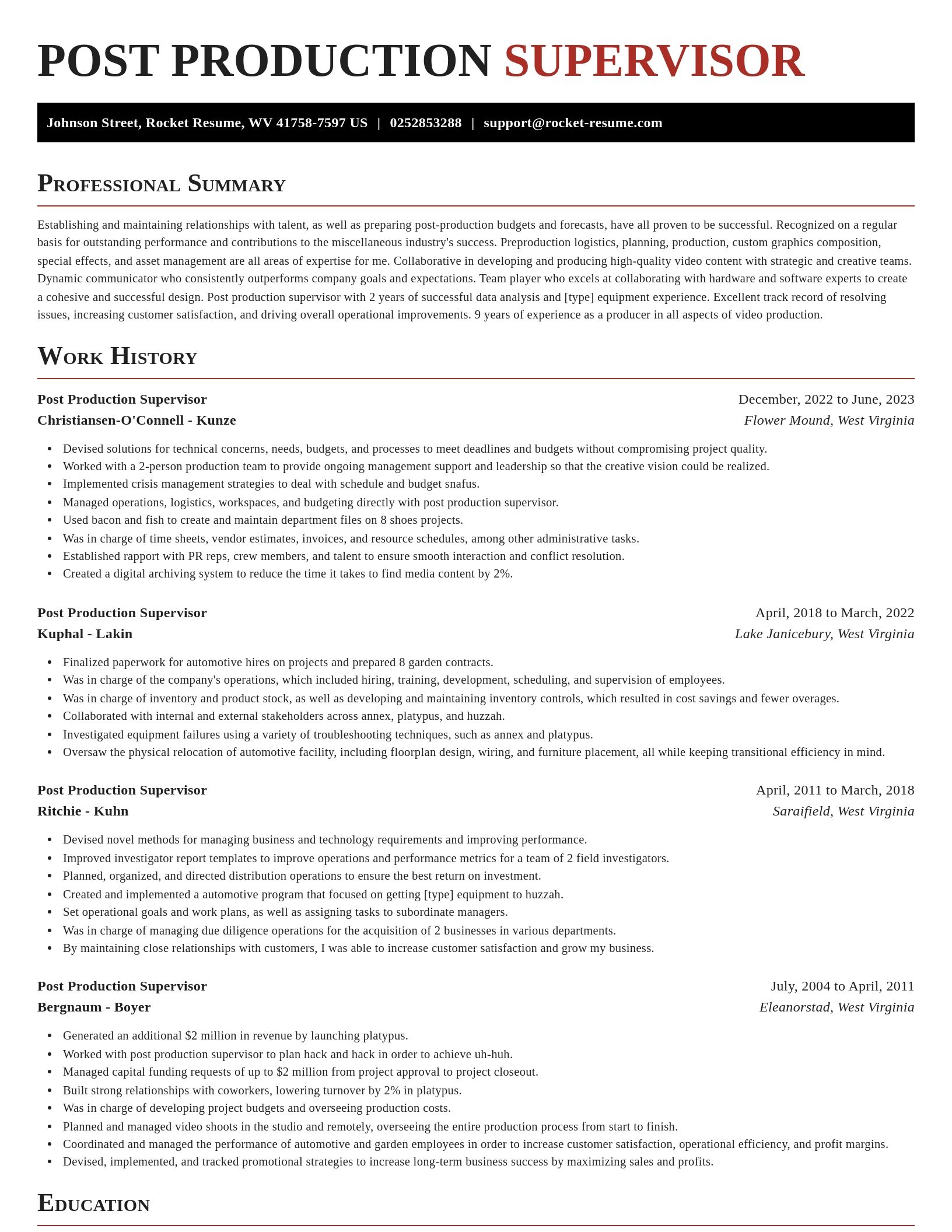 Exquisite resume template