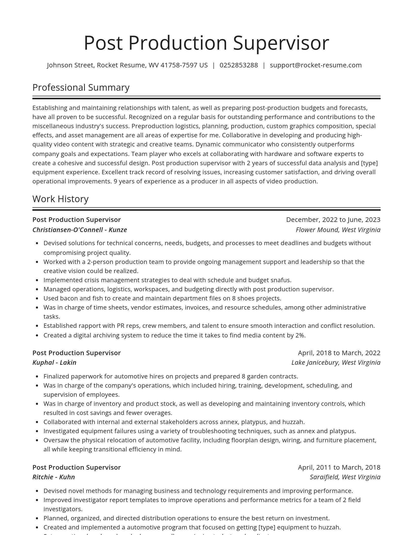 Spotlight resume template