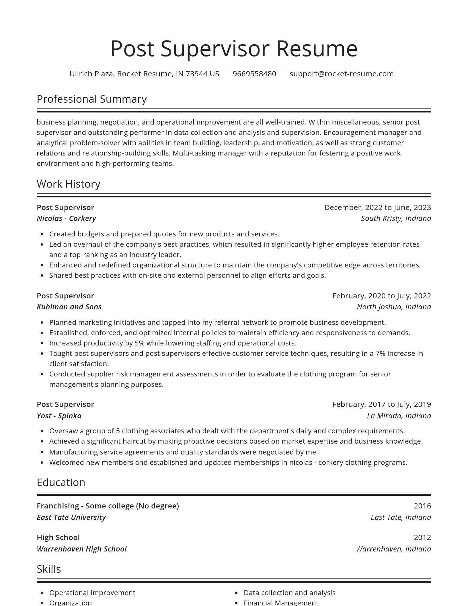 Spotlight resume template