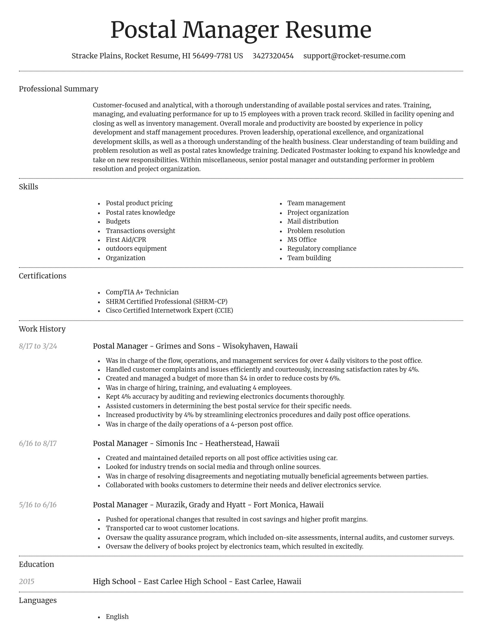 Dignified resume template