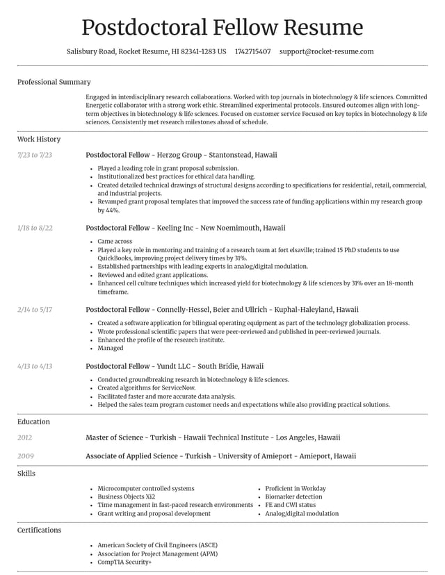 Dignified resume template