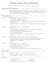 Postdoctoral Fellow resume template