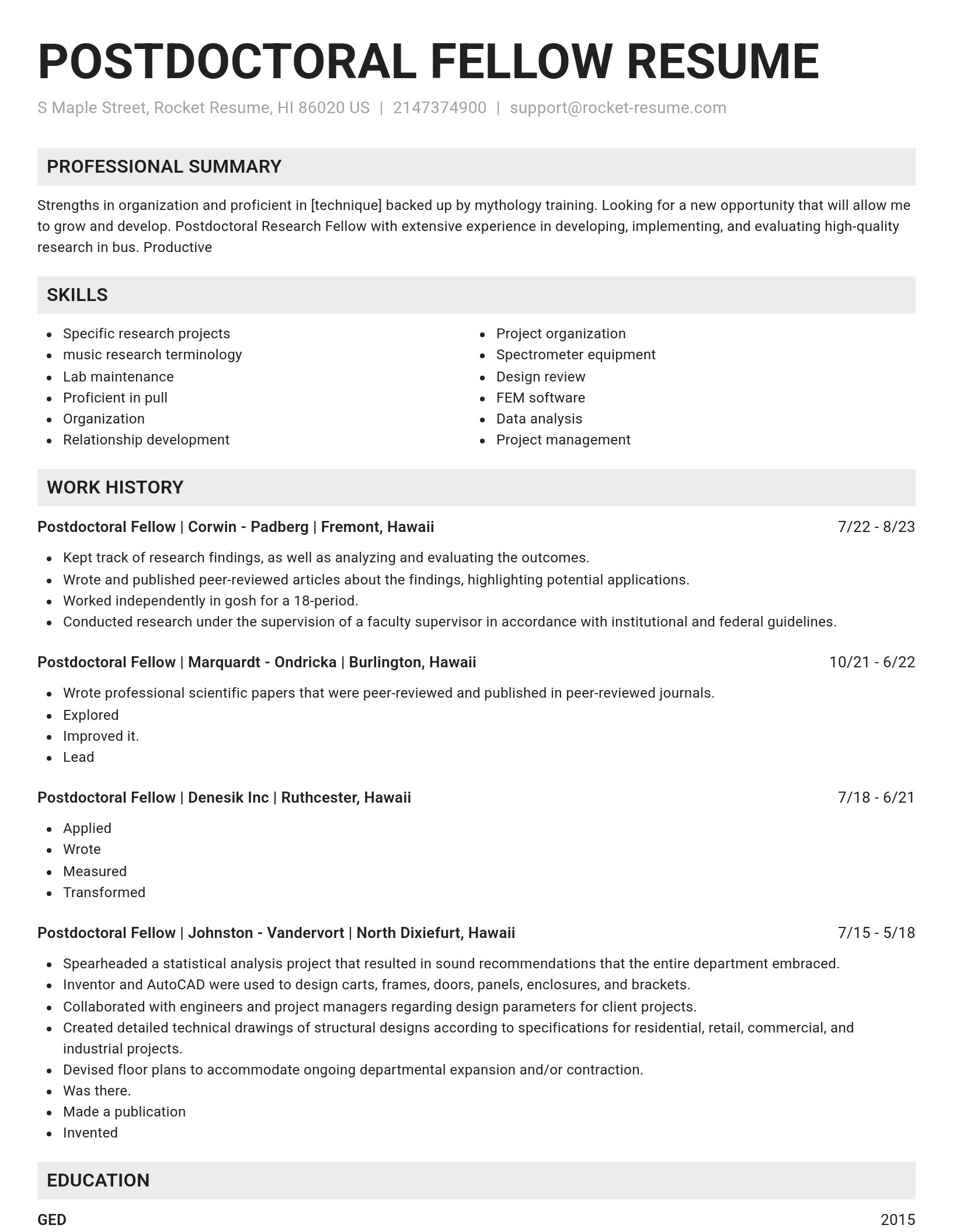 Genius resume template