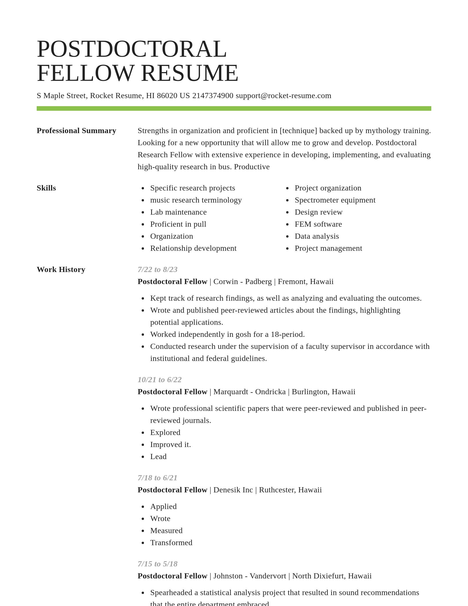 Smart resume template