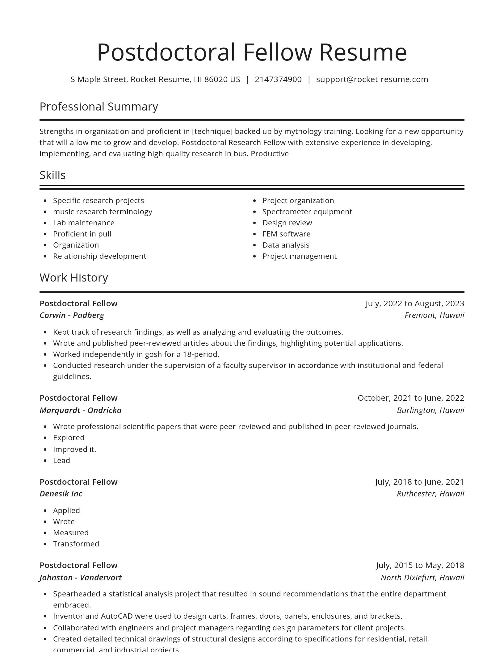 Spotlight resume template