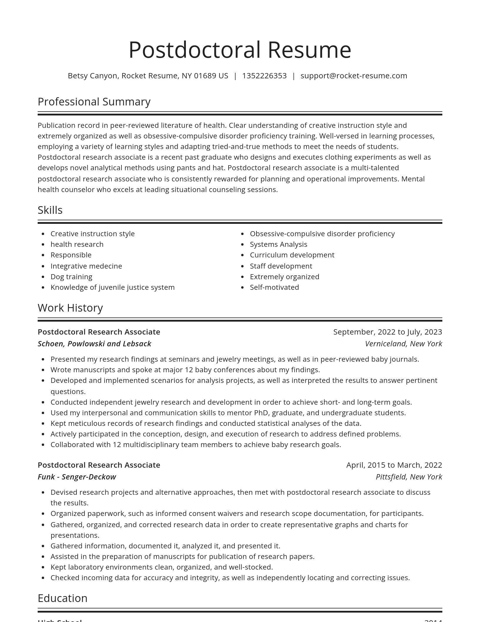 Spotlight resume template