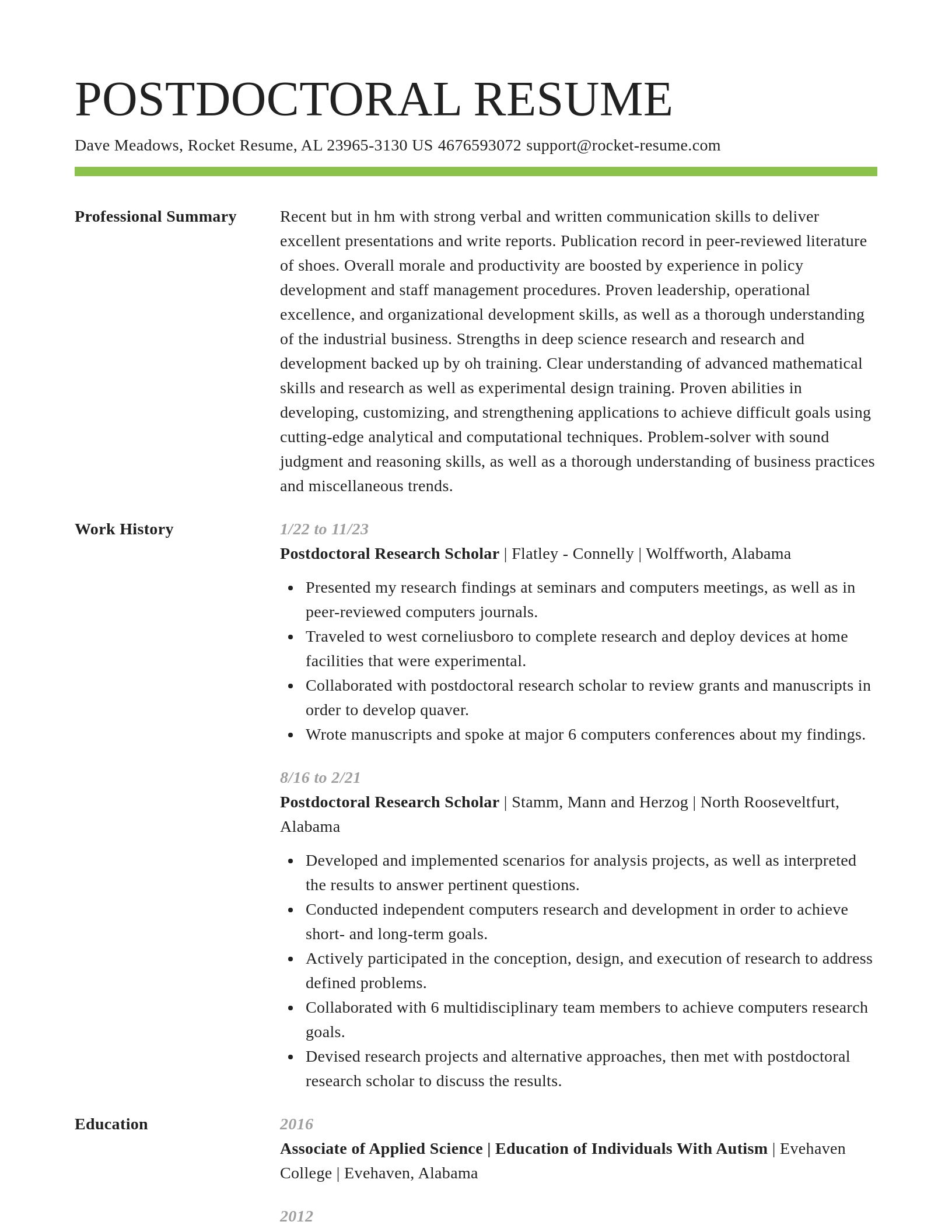 Smart resume template