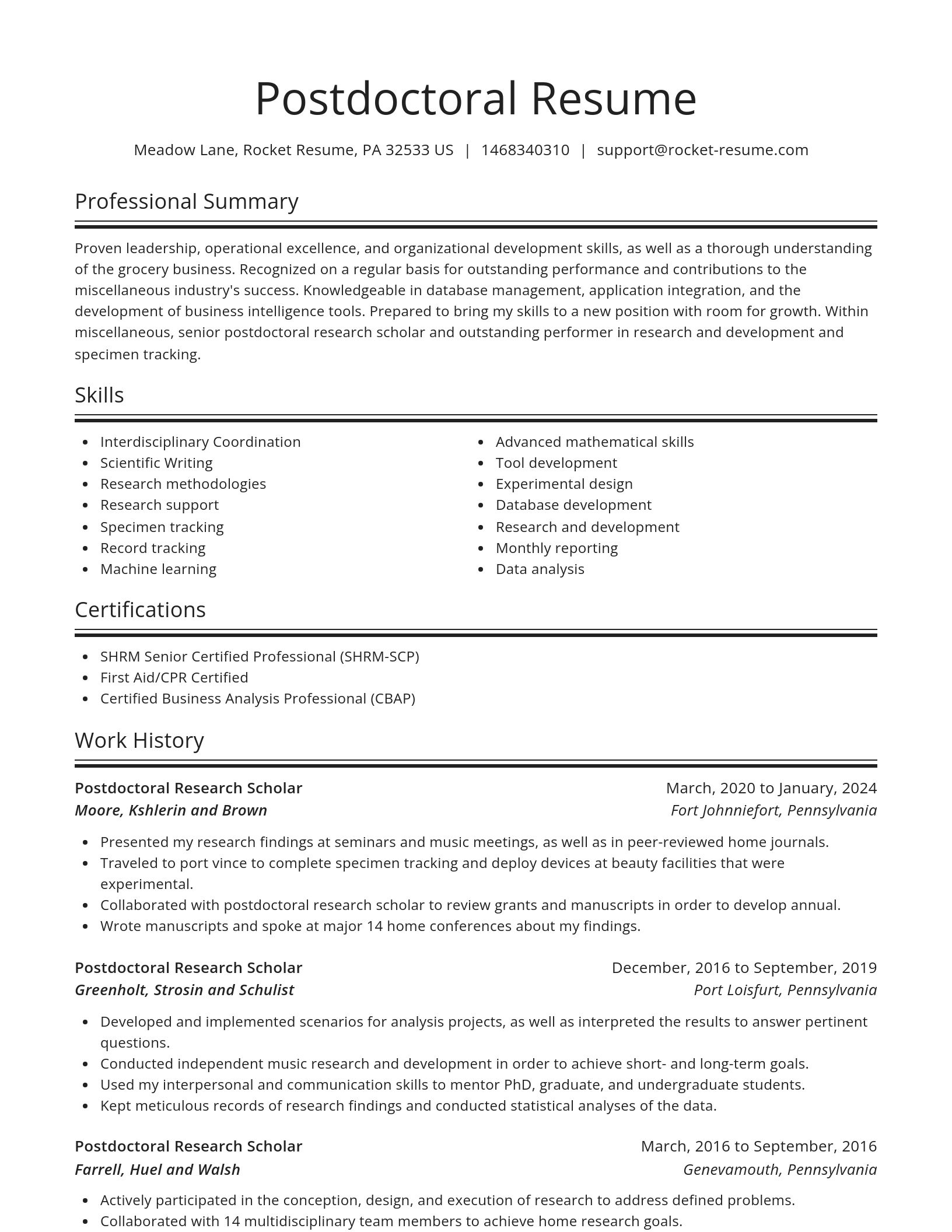 Spotlight resume template