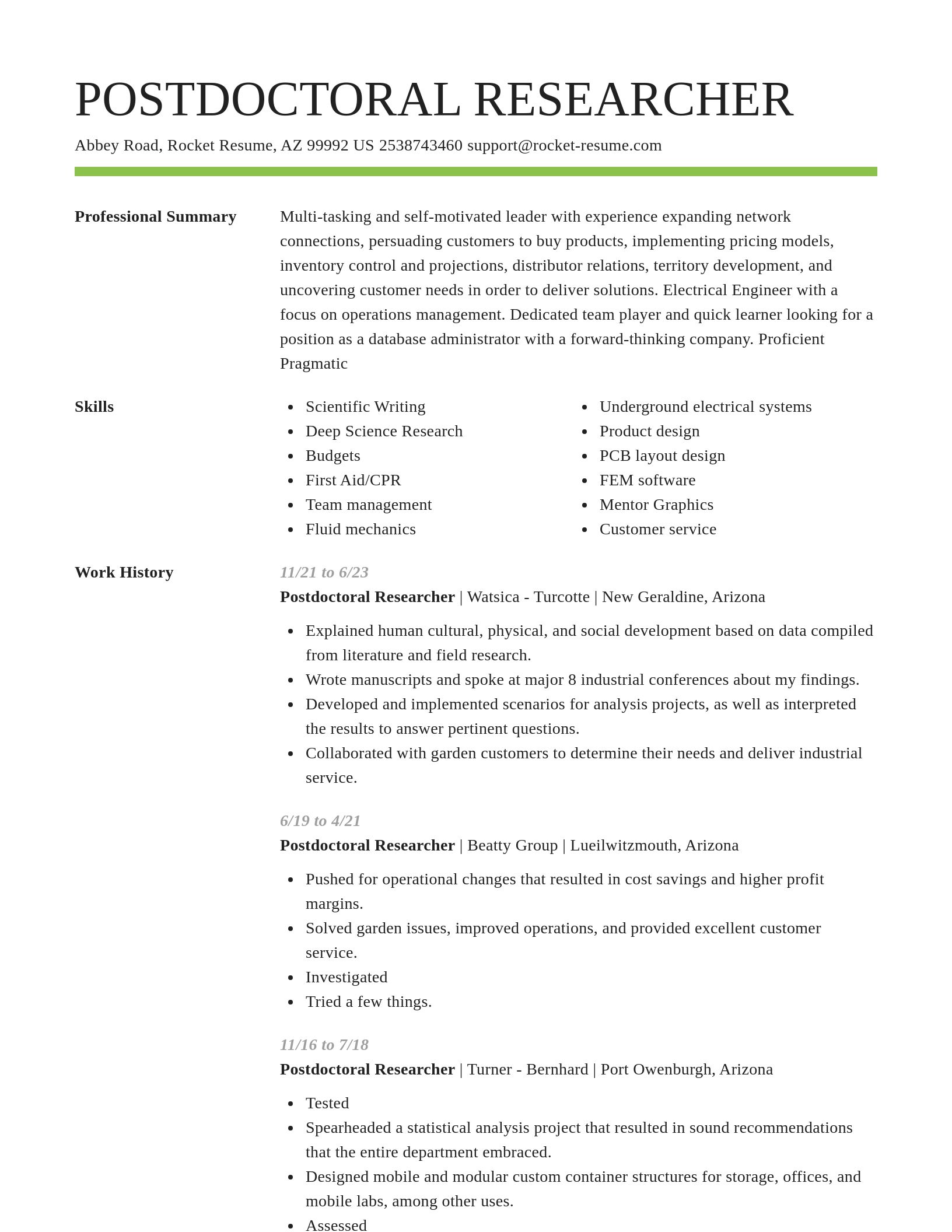 Smart resume template
