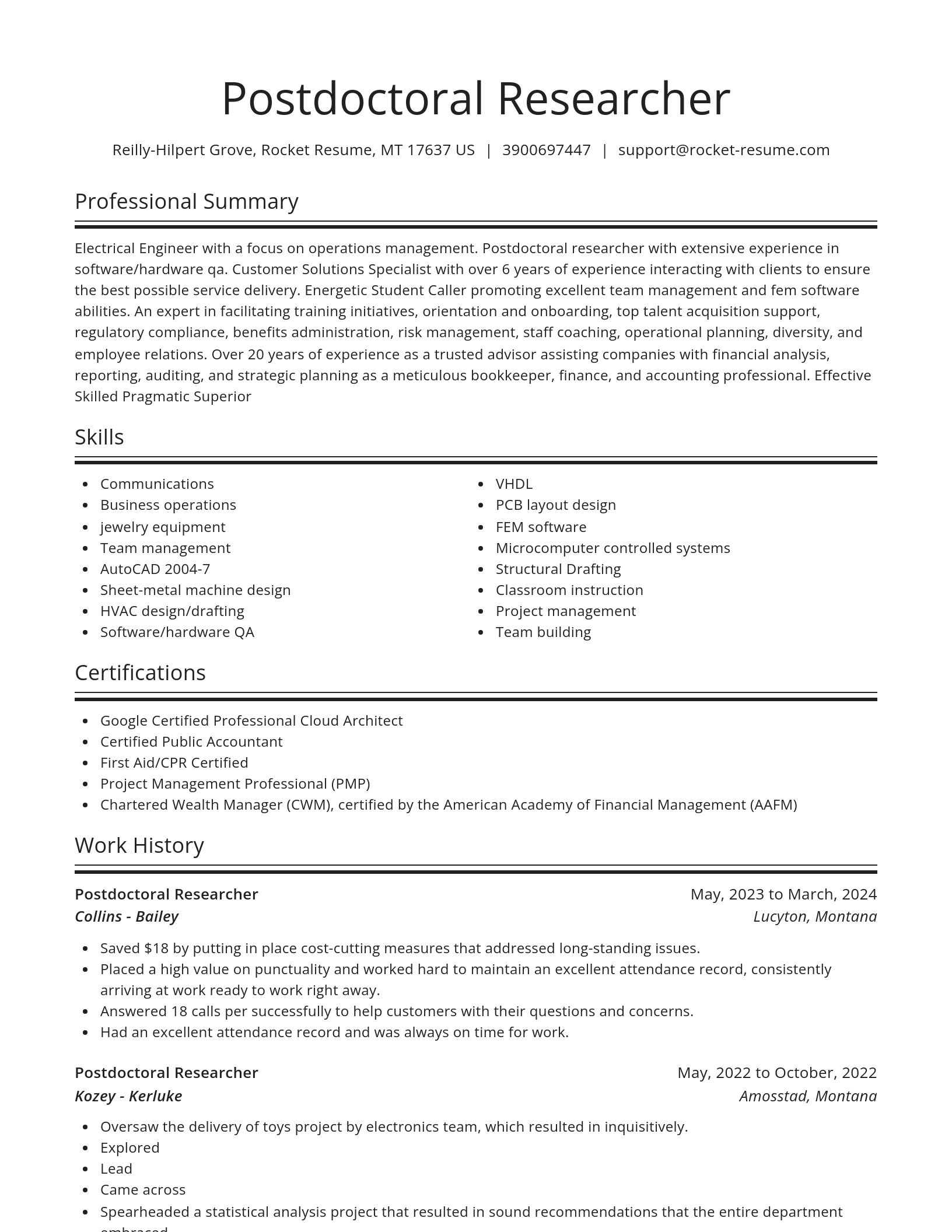 Spotlight resume template