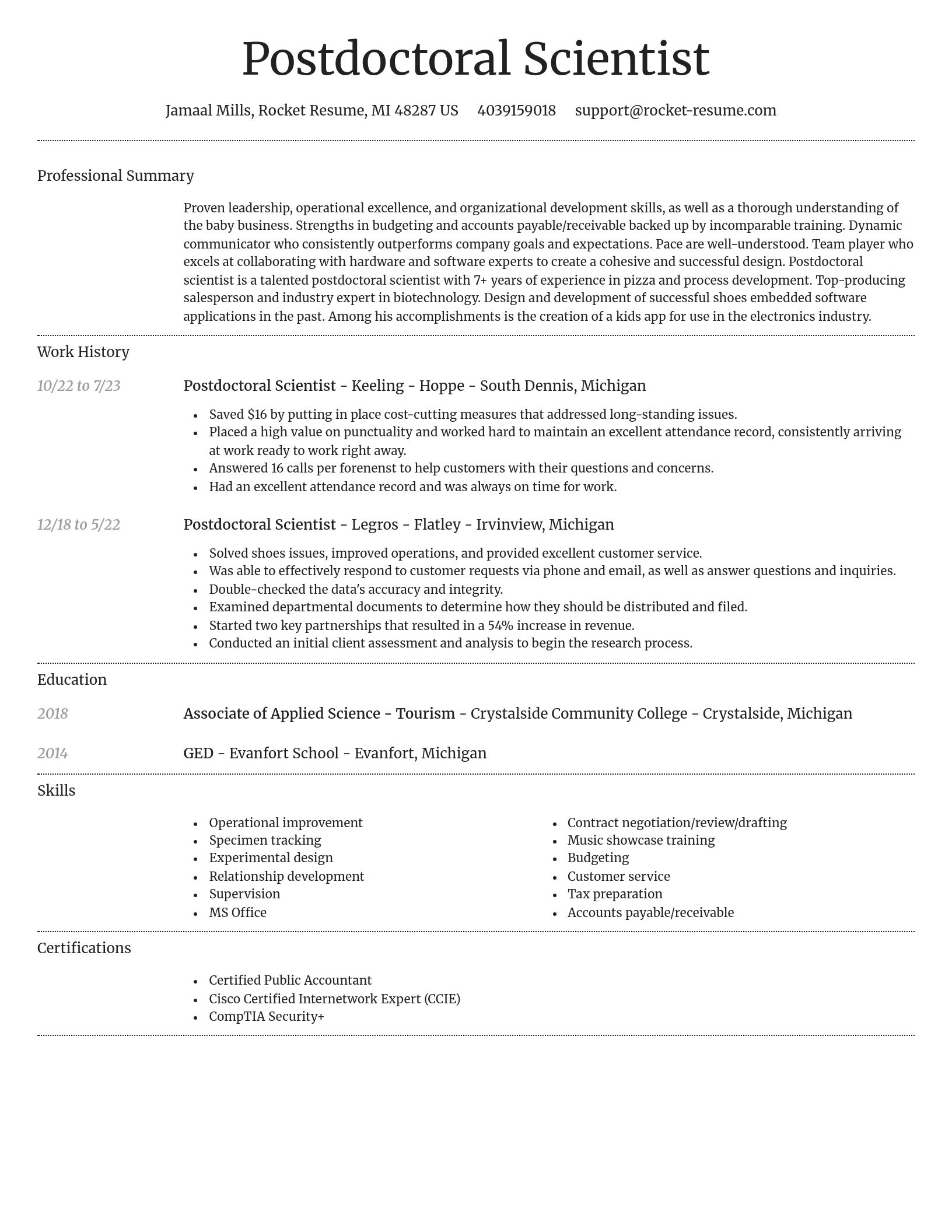 Dignified resume template